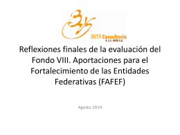 Reflexiones finales de las evaluaciones del FASP y del FAFEF