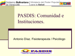 PASDIS: Comunidad e Instituciones.
