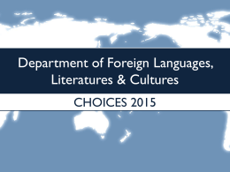 Department of Foreign Languages, Cultures & Literatures