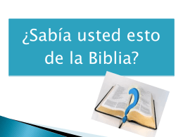 DATOS CURIOSOS HACERCA DE LA BIBLIA