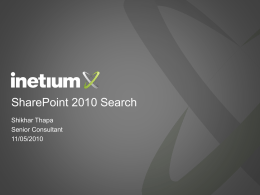 Inetium-Benchmark Learning Sharepoint 2010 Search and …