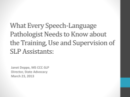 What Every Speech-Language Pathologist Needs to Know …