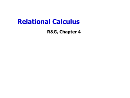 Relational Calculus - Florida State University