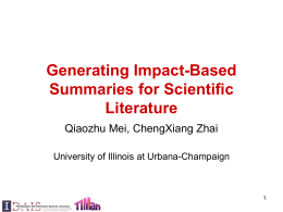 Generating Impact-Based Summaries for Scientific …