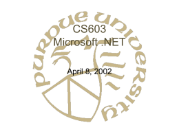 CS603 Microsoft .NET