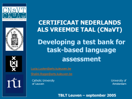 The Certificate Dutch as a Foreign Language
