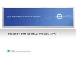Production Part Approval Process (PPAP) Training