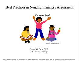 Best Practices in Non-Discriminatory Assessment