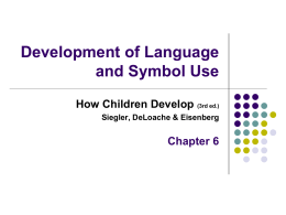 Siegler Chapter 6: Development of Language and Symbol …