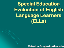 Special Education Evaluation of English Language …