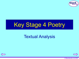 Poetry - Textual Analysis