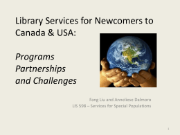 Library Services for Newcomers to Canada & USA: …