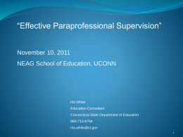 Paraprofessionals and Teachers: Collaboration in the …