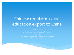 Chinese policies and legislations on education export to …