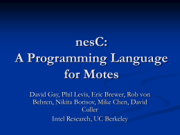 Programming Languages for Motes