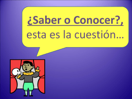 Saber vs Conocer - Languages Resources