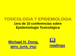 TOXICOLOGIA Y EPIDEMIOLOGIA 1era de 10 conferencias …
