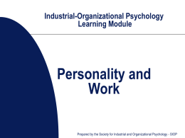 SIOP-Industrial-Organizational Psychology Learning …