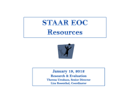 STAAR EOC Q&A:TEA Guidance