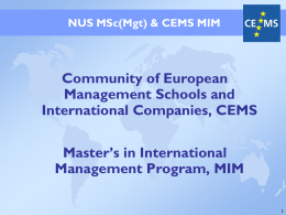 CEMS Student Board - NUS Business School
