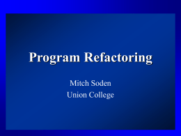 Program Refactoring