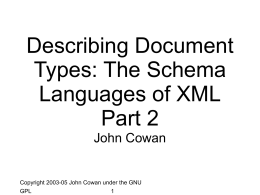 Describing Document Types: The Schema Languages of …