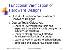 Functional Verification of Hardware Designs