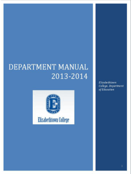 Education Department Handbook 2012-2013