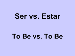 Ser vs. Estar
