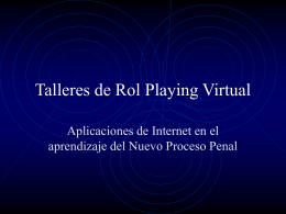 Talleres de Rol Playing Virtual