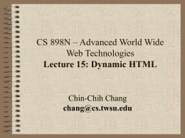 CS 898n - Lecture 11