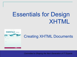 XHTML Essentials: Level 1 Chapter 1