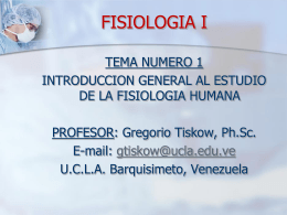 FISIOLOGIA I - Universidad Centroccidental "Lisandro