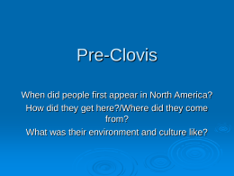 Pre-Clovis - SUNY Oneonta