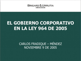 EL GOBIERNO CORPORATIVO EN LA LEY 964 DE 2005