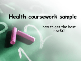 Health coursework sample