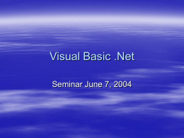Visual Basic .Net - Nassau Community College