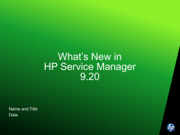 What's New in HP Service Manager 9.20