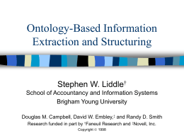 Ontology-Based Information Extraction and Structuring