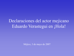 Declaraciones del actor mejicano Eduardo Verastegui en …