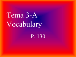 Tema 3-A Vocabulary