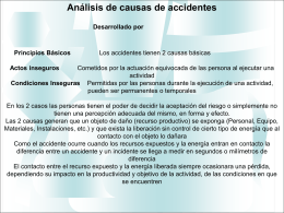 Analisis de causas de accidentes Principios Los accidentes