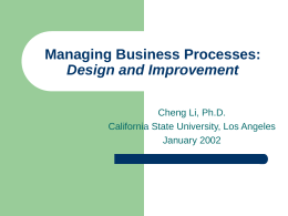 Work Process Design and Improvement