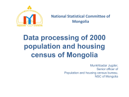 Data processing of 2000 population and housing census …