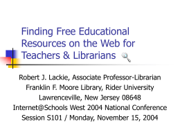 Finding Free Educational Resources on the Web for …