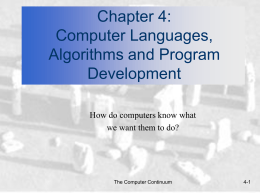 Chapter 4: Computer Languages, Algorithms and …