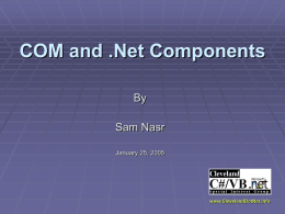 COM and .Net Components