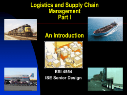 Logistics and Supply Chain Management An Introduction