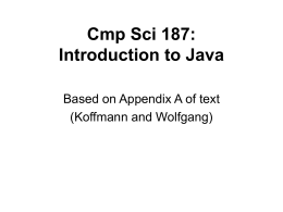 Introduction to Java - College of Information and …