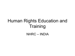 NHRIs and Human Rights Education and Training